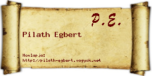 Pilath Egbert névjegykártya